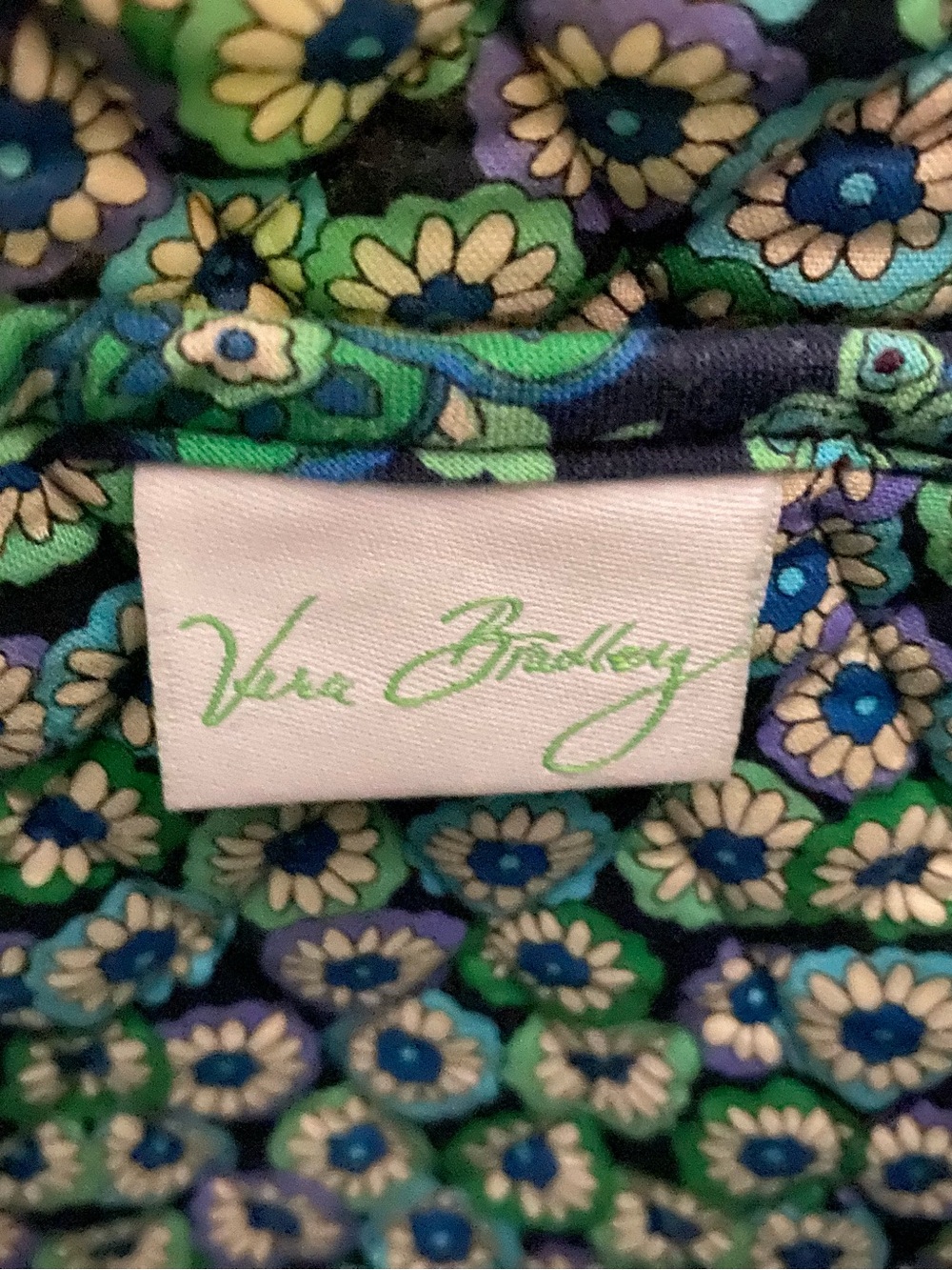 Vera Bradley Quilted Paisley Tote in Navy, Teal & Green - Picture 6 of 7